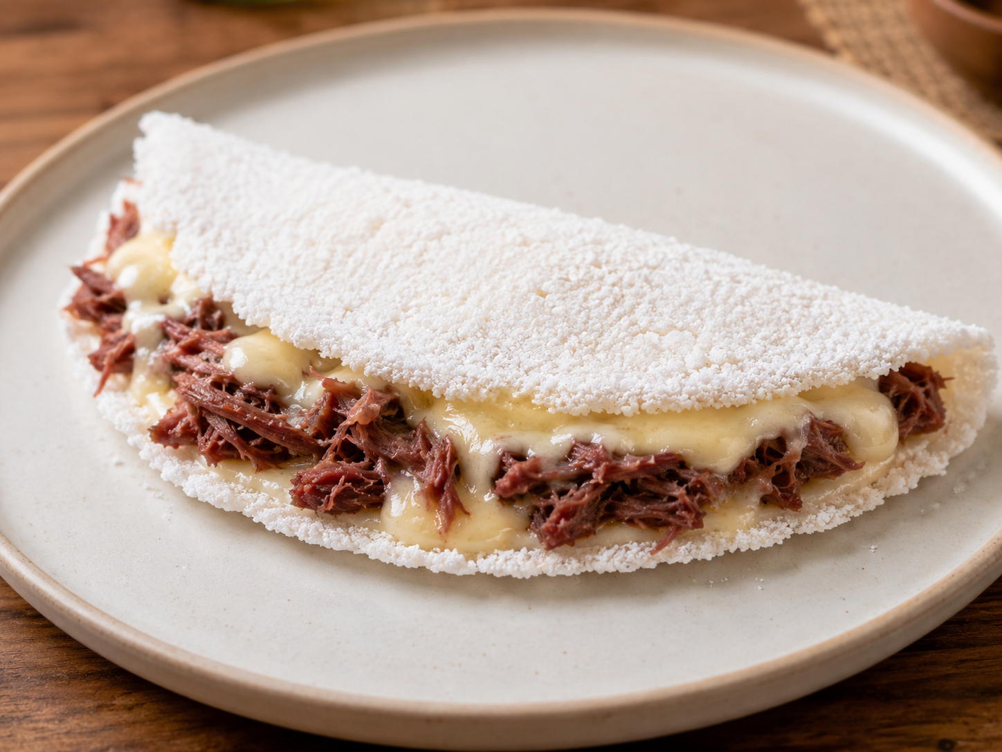 TAPIOCA DE CARNE DE SOL COM QUEIJO